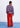 Pull rayé rose bleu col rouge détail chien Akita Etre concept store 