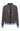 Gilet chocolat rayé avec son foulard détails bleu Kastro Etre concept store 